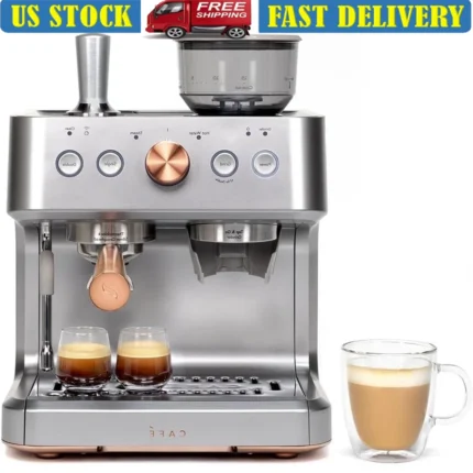 WiFi Espresso Machine with Built-In Grinder Milk Frother 15-Bar Pump Customization Smart Kitchen Essentials Extra Large Water